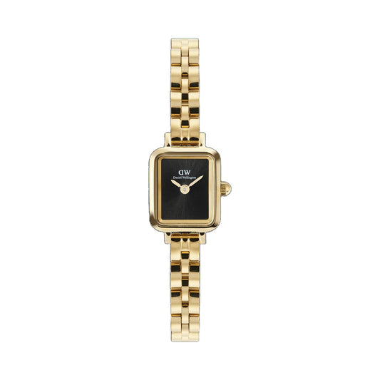 Daniel Wellington -Quadro Mini Arch 3-link Onyx Sunray Gold