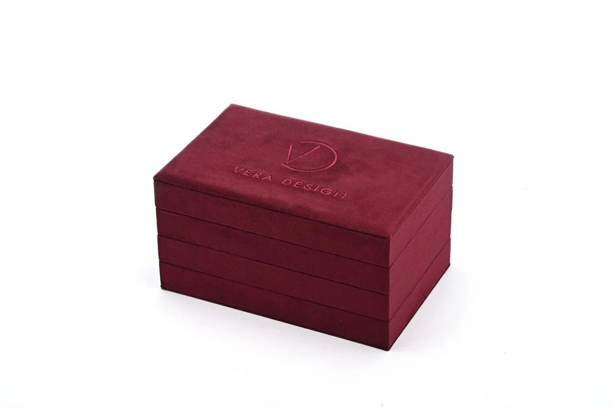 Vera Design - Stacker skartgripaskrín Burgundy Velvet