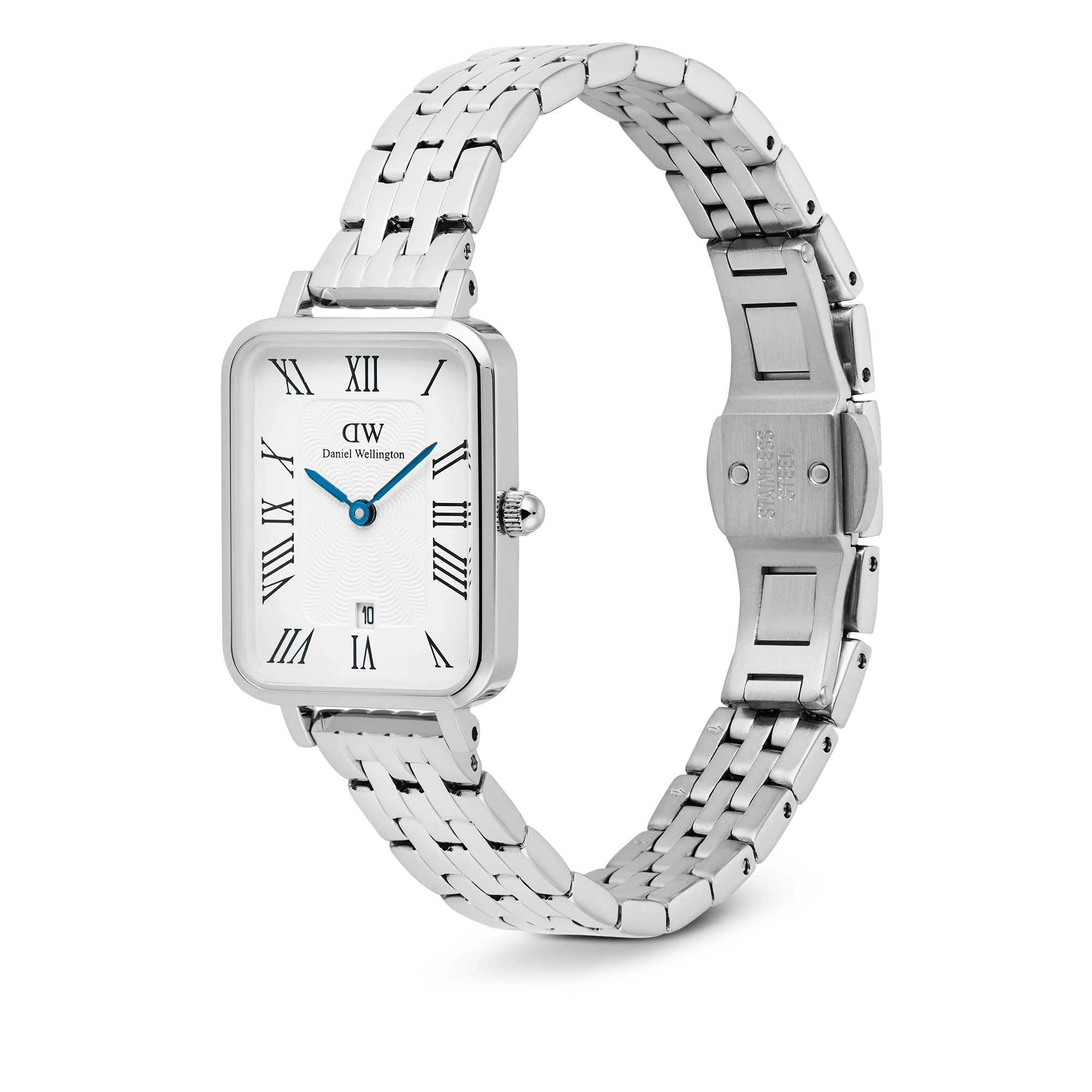 Daniel Wellington - Quadro Roman Numerals Date 5-link Silver