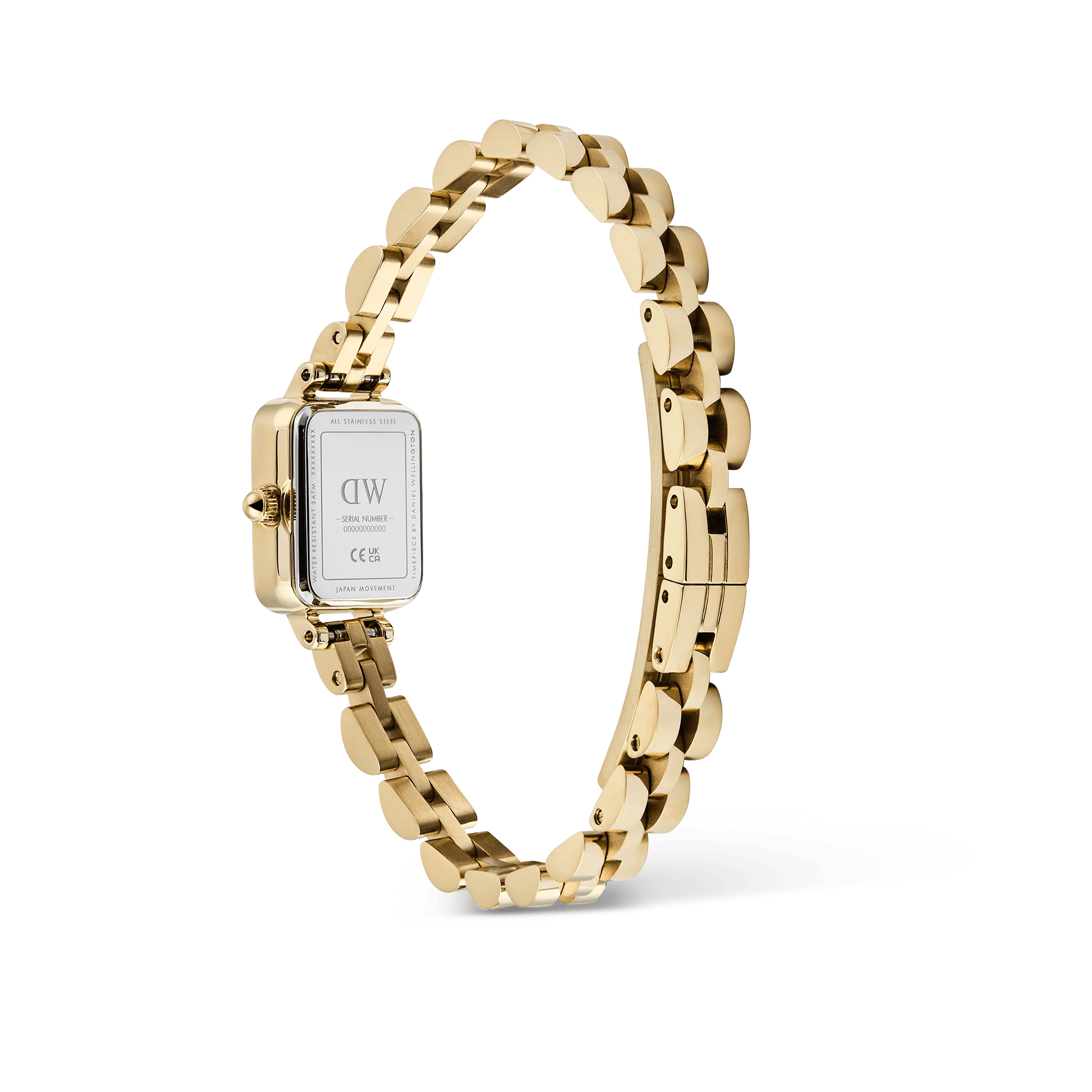 Daniel Wellington - Quadro Mini Arch 3-Link White Sunray Gold