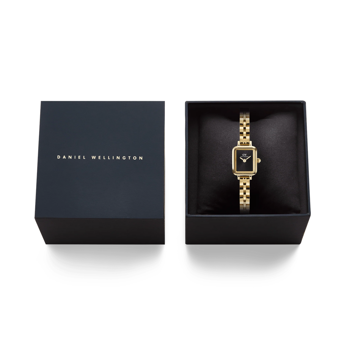 Daniel Wellington -Quadro Mini Arch 3-link Onyx Sunray Gold