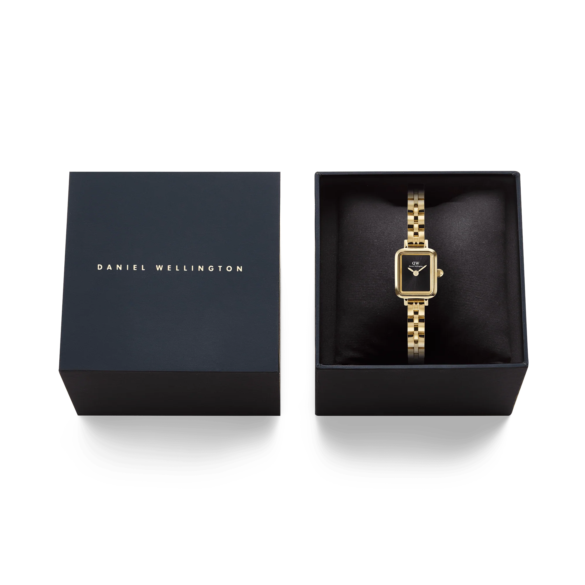 Daniel Wellington -Quadro Mini Arch 3-link Onyx Sunray Gold