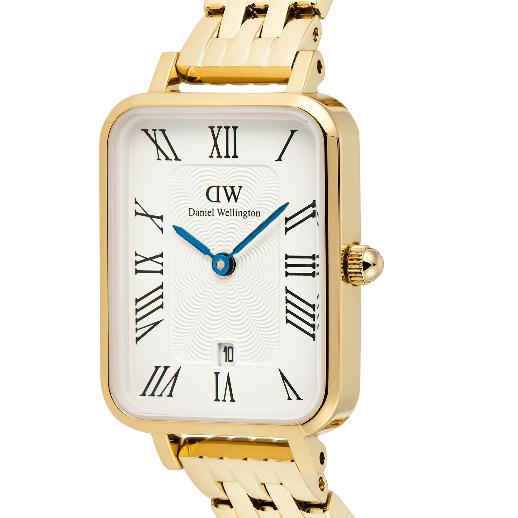 Daniel Wellington - Quadro Roman Numerals Date 5-link Gold