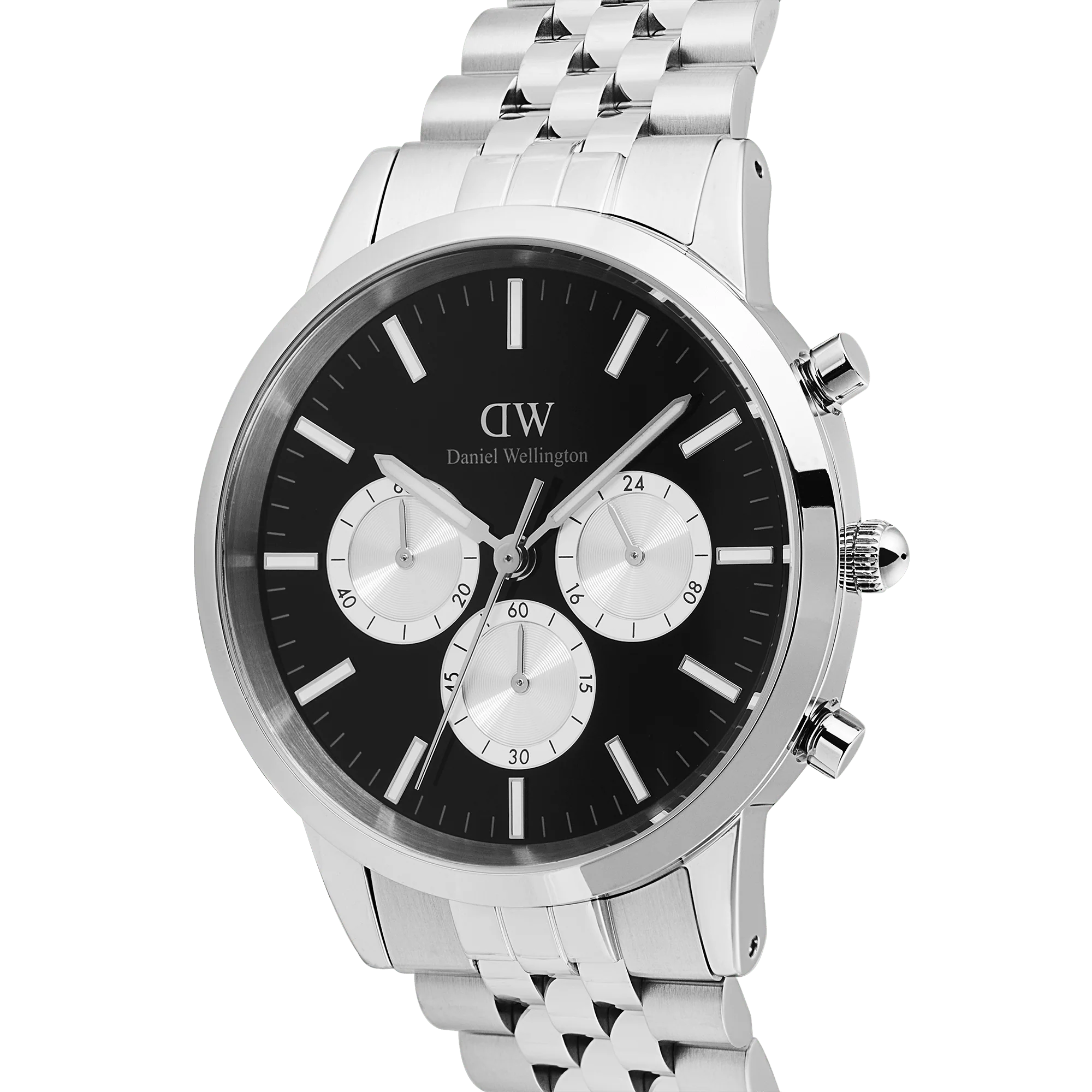 Daniel Wellington - Iconic Chronograph Arch 5-Link Onyx Panda Silver