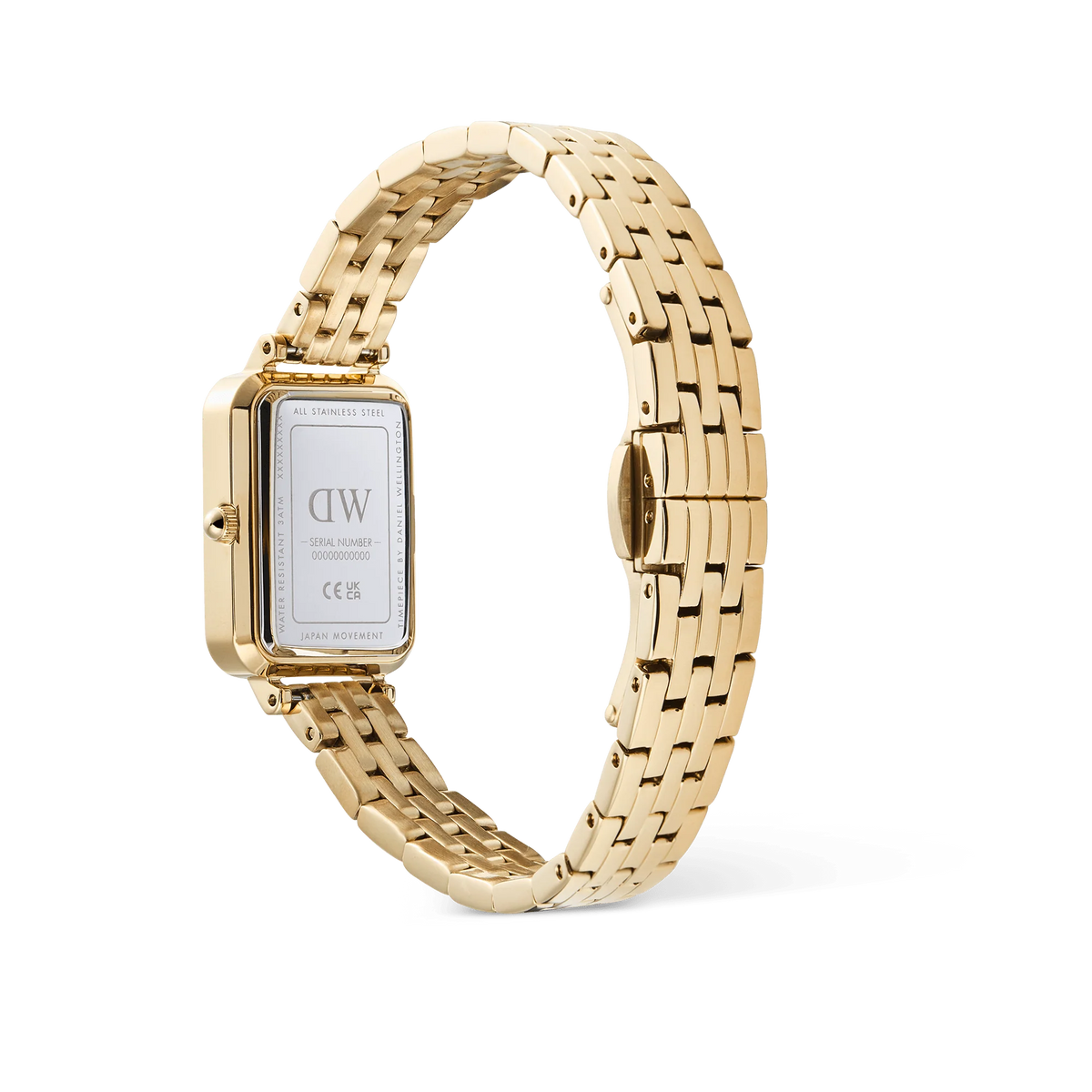 Daniel Wellington -Quadro Roman Numerals Date 5-link Gold