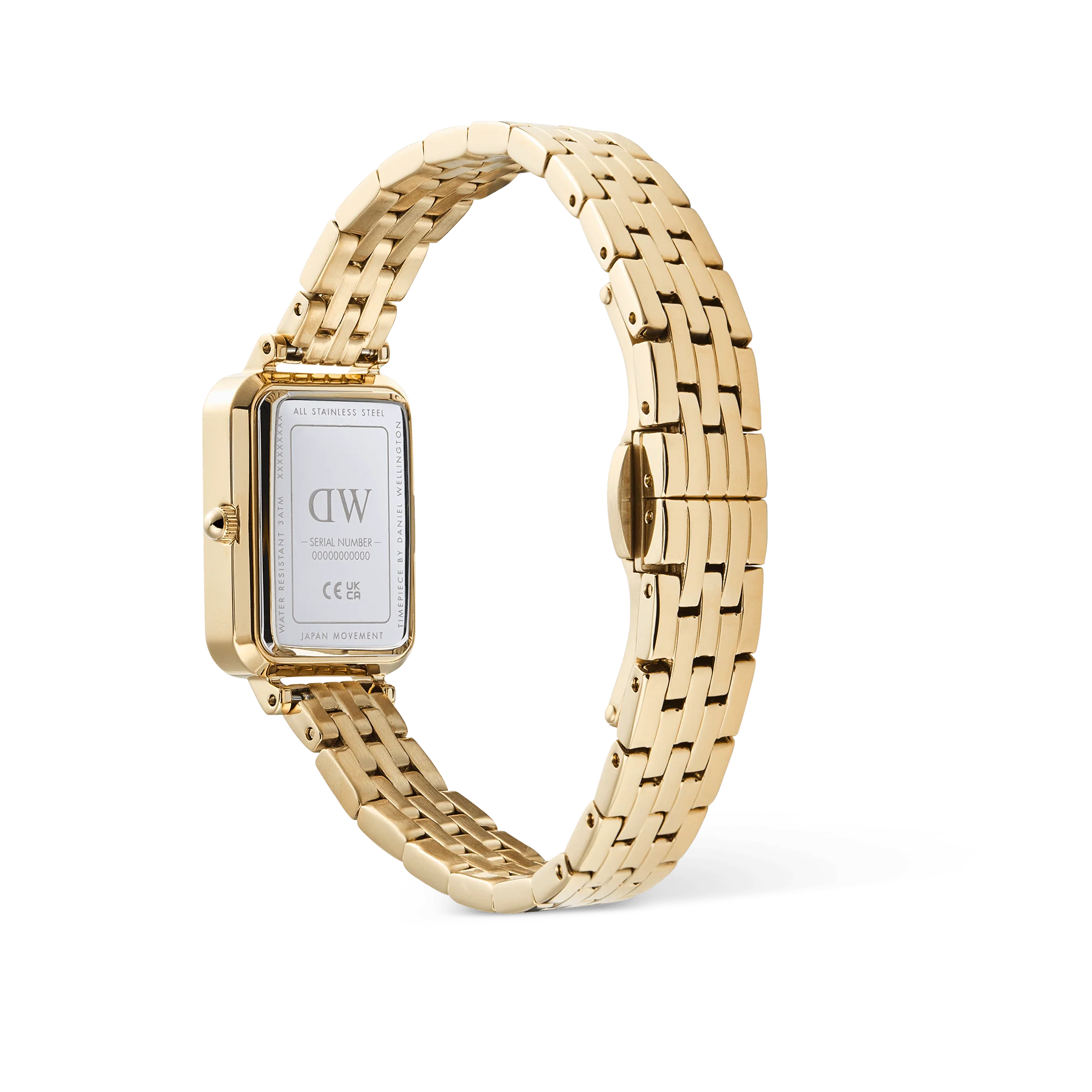 Daniel Wellington - Quadro Roman Numerals Date 5-link Gold