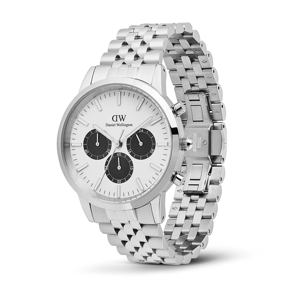 Daniel Wellington - Iconic Chronograph Arch 5-Link Off-White Panda