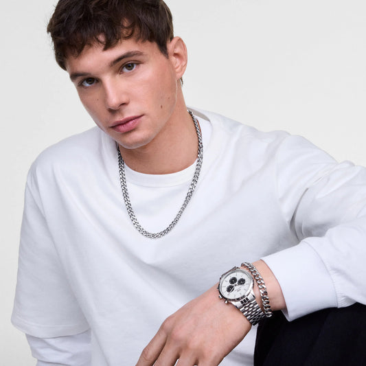 Daniel Wellington - Iconic Chronograph Arch 5-Link Off-White Panda