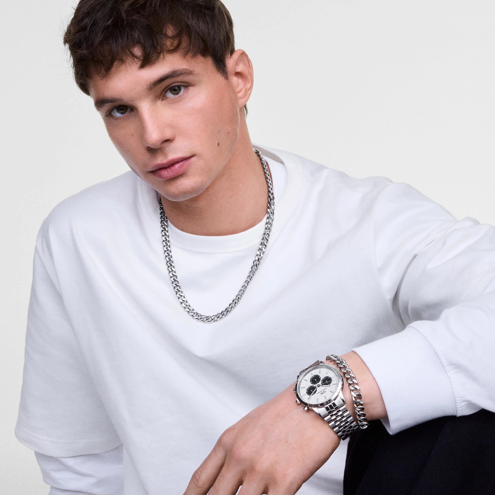 Daniel Wellington - Iconic Chronograph Arch 5-Link Off-White Panda